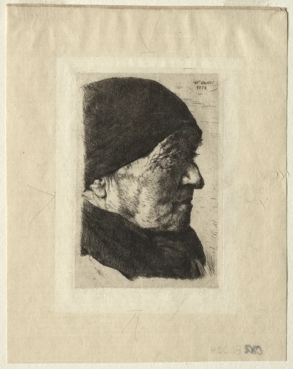 Head of a Peasant by Wilhelm Leibl, print, 1874
