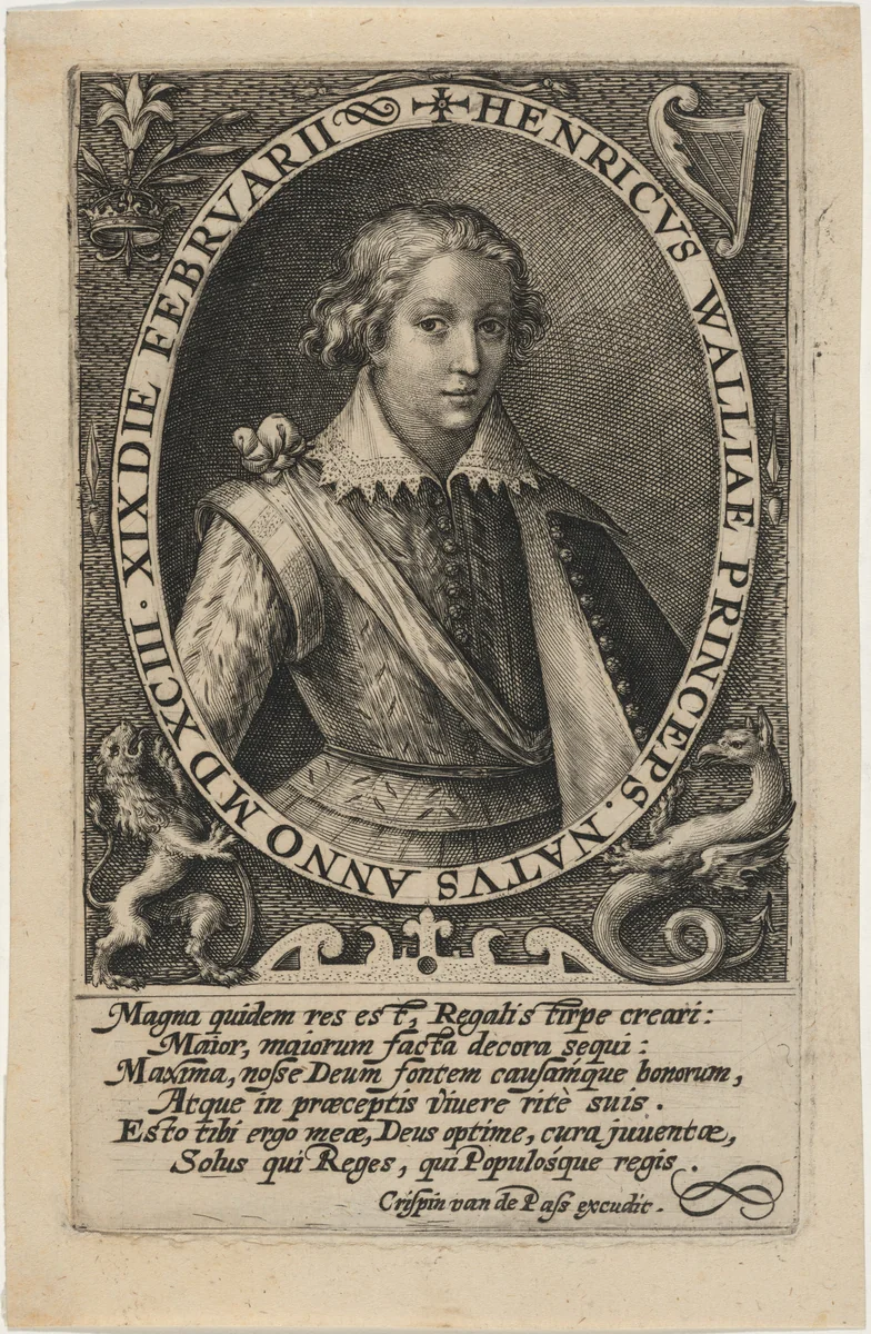 Henry Frederick, Prince of Wales by Crispijn van de Passe I, print, 1604