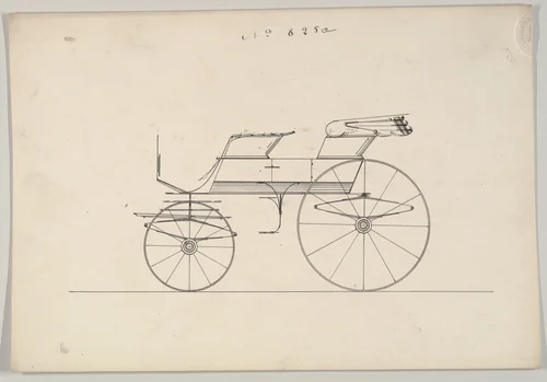 Design for Phaeton, no. 825a by Brewster & Co., drawing, 1850-1874