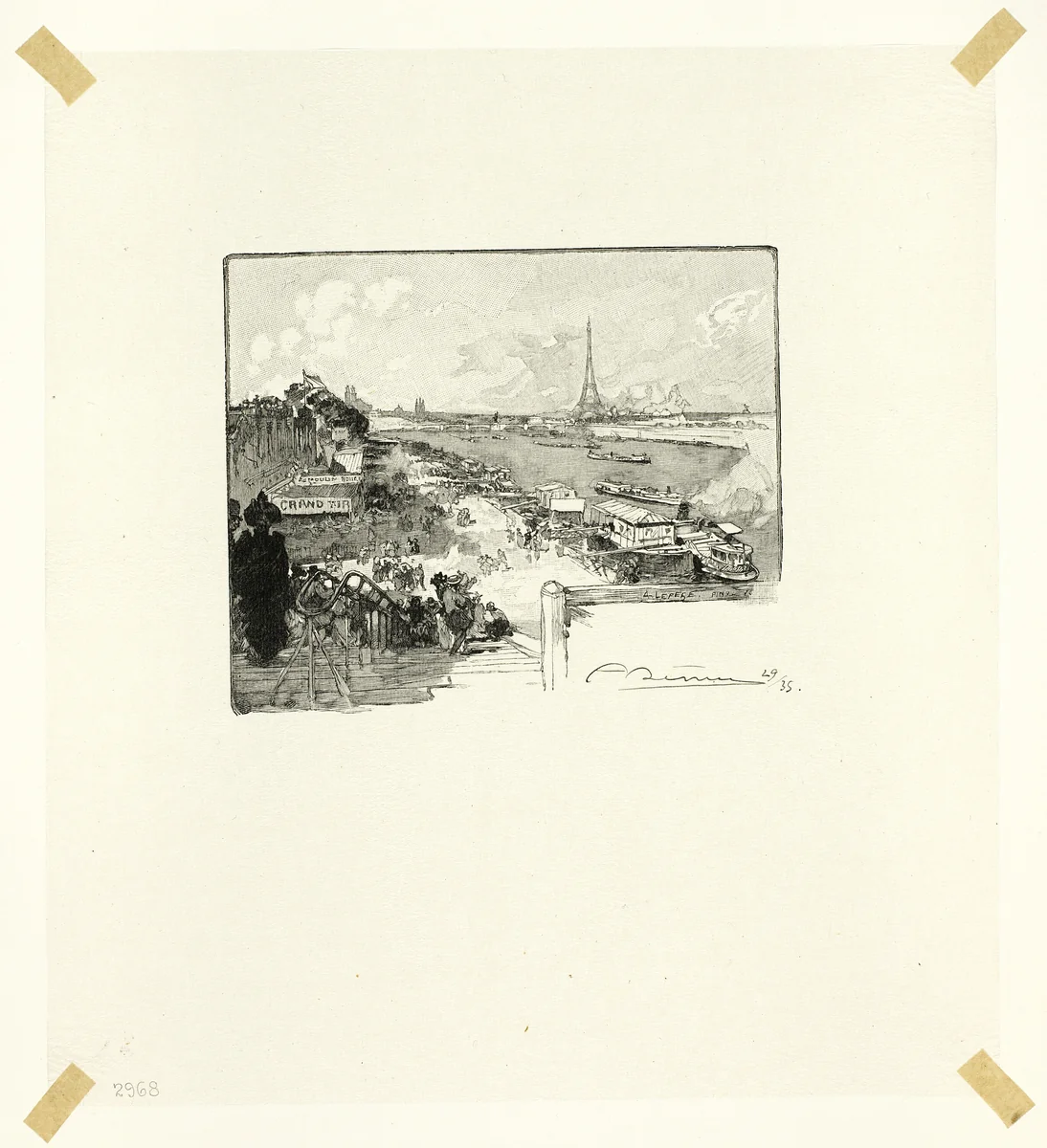 The Dawn, plate fourteen from Le Long de la Seine et des Boulevards by Louis Auguste Lepère, print, 1890