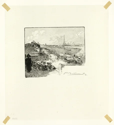 The Dawn, plate fourteen from Le Long de la Seine et des Boulevards by Louis Auguste Lepère, print, 1890