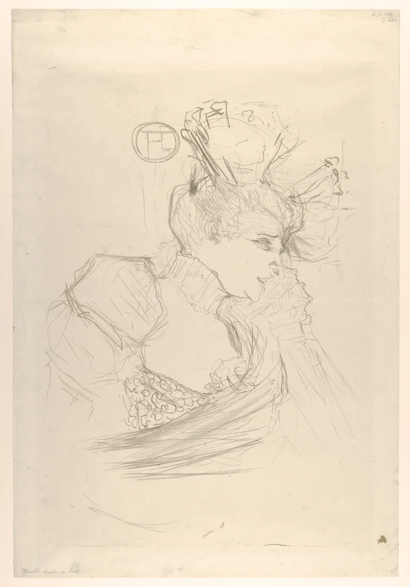 Portrait Bust of Mademoiselle Marcelle Lender by Henri de Toulouse-Lautrec, print, 1895
