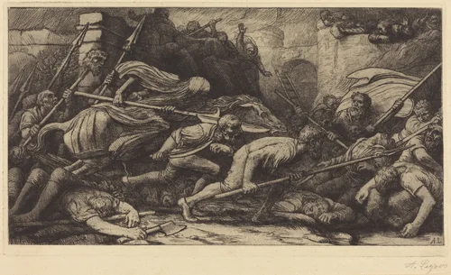 The Triumph of Death: Battle (Le triomphe de la mort: Le combat) by Alphonse Legros, print, 1837-1911