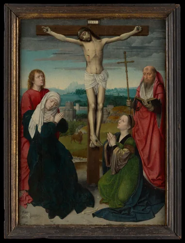 The Crucifixion by Gerard David, painting, 1495-1500