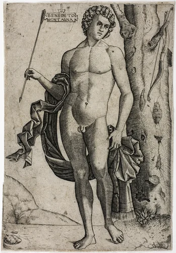 A Young Man with an Arrow by Benedetto Montagna, print, 1505-1515