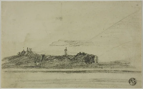 Castle on Shore by Thomas Girtin, drawing, 1795-1802