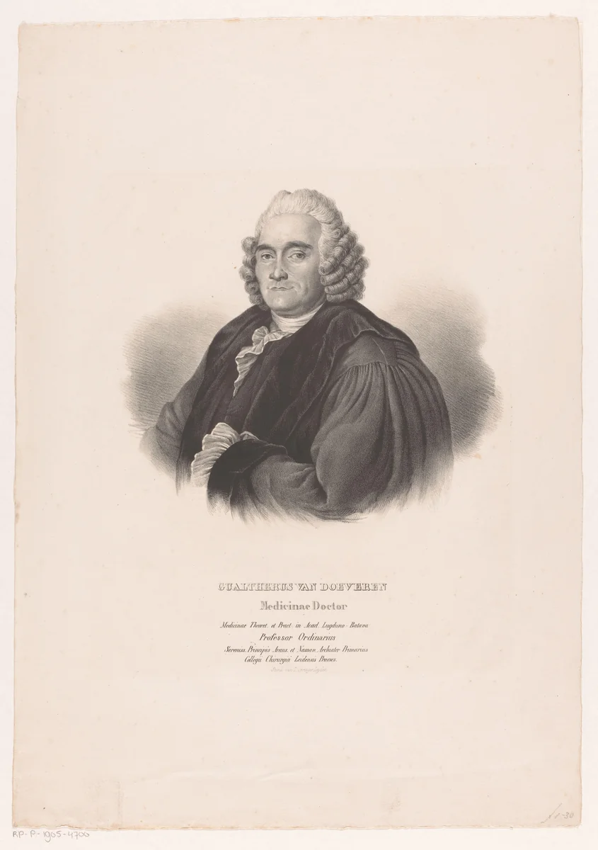 Portret van Gualtherus van Doeveren by anonymous, print, 1809-1871