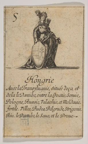 Hongrie, from "Jeu de la Géographie" by Stefano della Bella, print, 1644