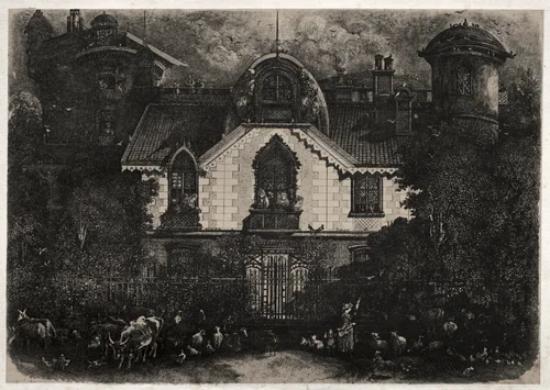 The Enchanted House by Rodolphe Bresdin, print, 1871