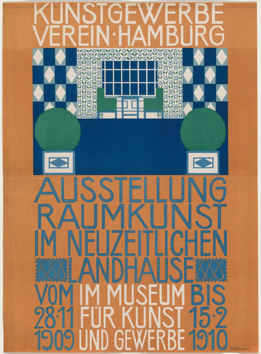 Ausstellung Raumkunst im Neuzeitlichen Landhause [Exhibition of Interior Decoration in Contemporary Houses] by Otto Struck, design, 1909