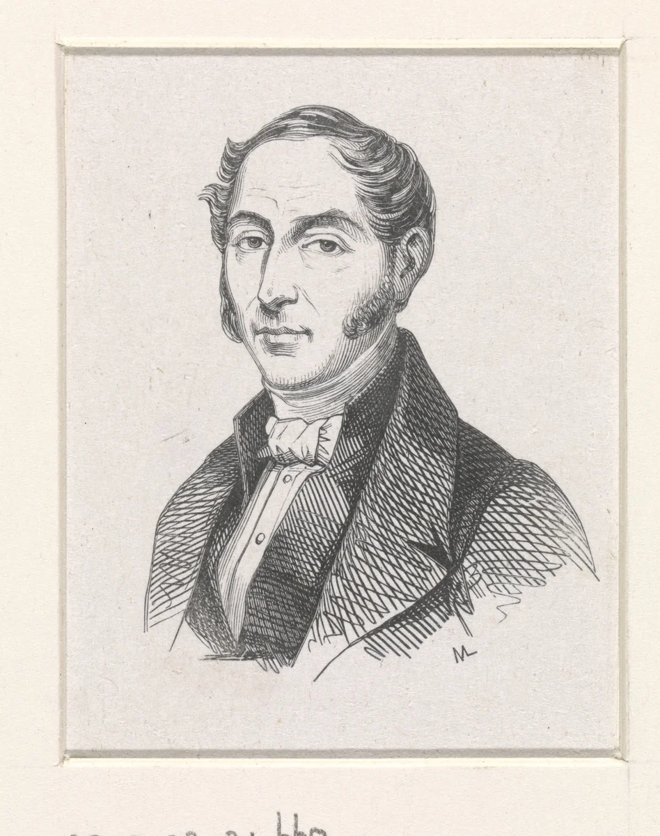 Portret van Arnoldus Bloemers by Monogrammist M, print, 1841-1842