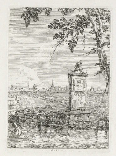 Views: The Little Monument under a Tree by Antonio Canaletto, print, 1735-1746