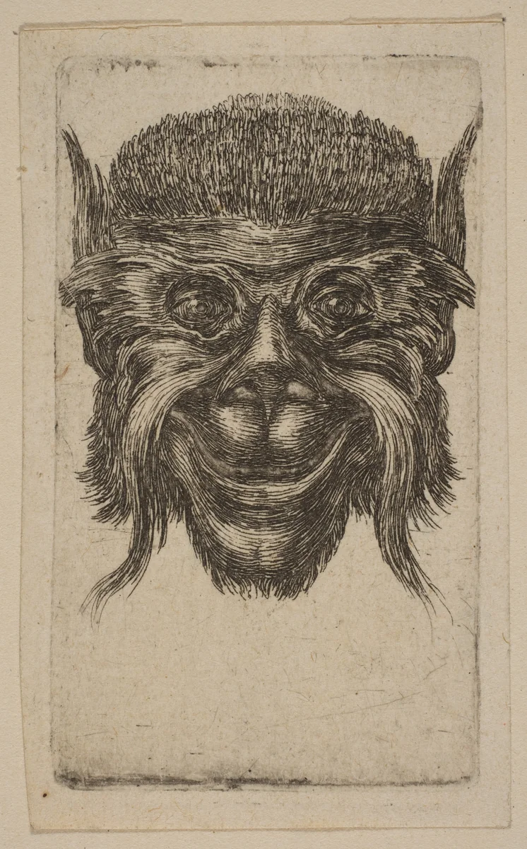 Mask by Stefano della Bella, print, 1610-1664