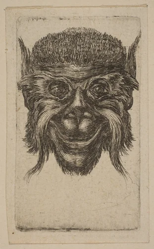 Mask by Stefano della Bella, print, 1610-1664