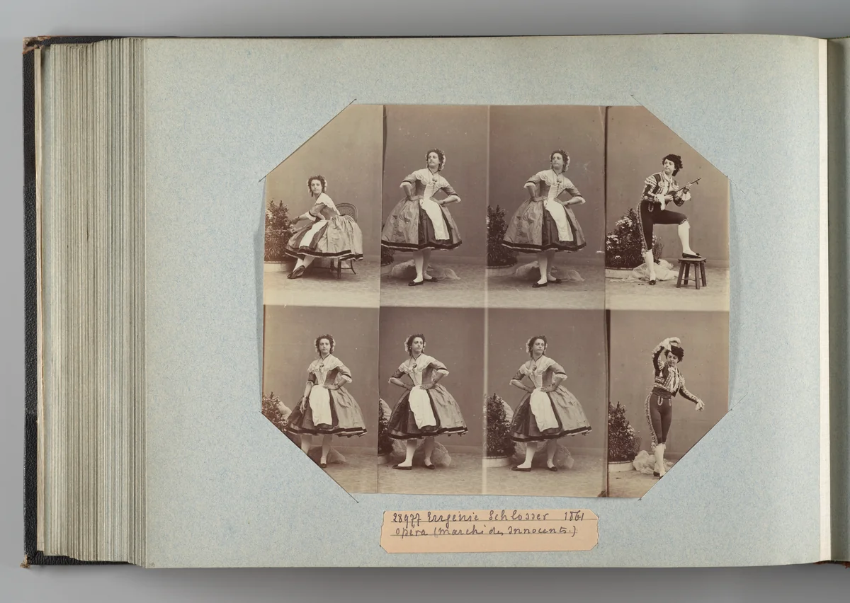 Eugénie Schlosser dans la Marche des Innocents by André Adolphe-Eugène Disdéri, photograph, 1861