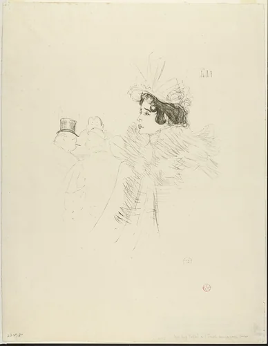 Miss May Belfort at the Irish American Bar, Rue Royale (Miss May Belfort au Irish American Bar, Rue Royale) by Henri de Toulouse-Lautrec, print, 1895
