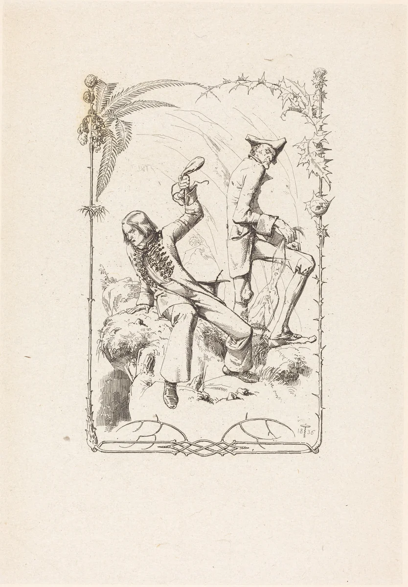 Peter Schlemihl with the Bag of Money by Adolf Schrödter, portfolio, 1836