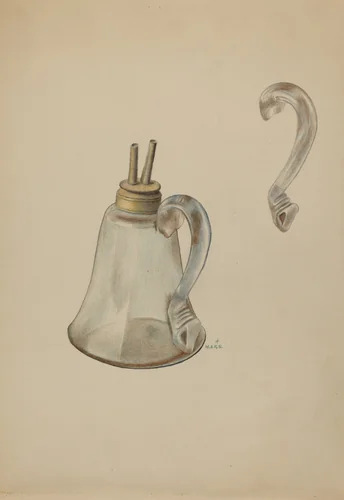 Whale Oil Lamp by Margaret Stottlemeyer, index of american design, 1936
