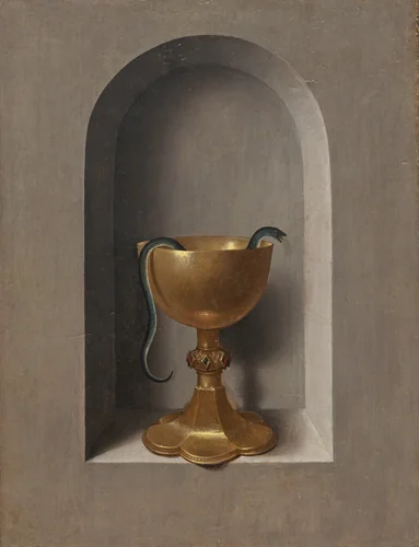Chalice of Saint John the Evangelist [reverse] by Hans Memling, painting, 1470-1475