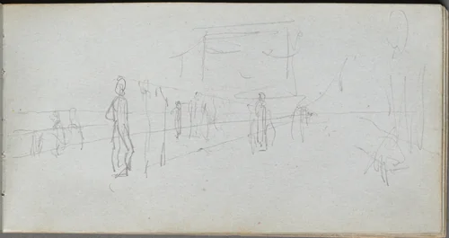 Sketchbook, page 40: Perspective Study by Ernest Meissonier, book, 1860-1869