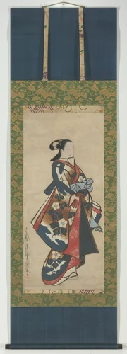 Standing Beauty in Blue Kimono by Kaigetsudo Doshu, other, 1706-1721