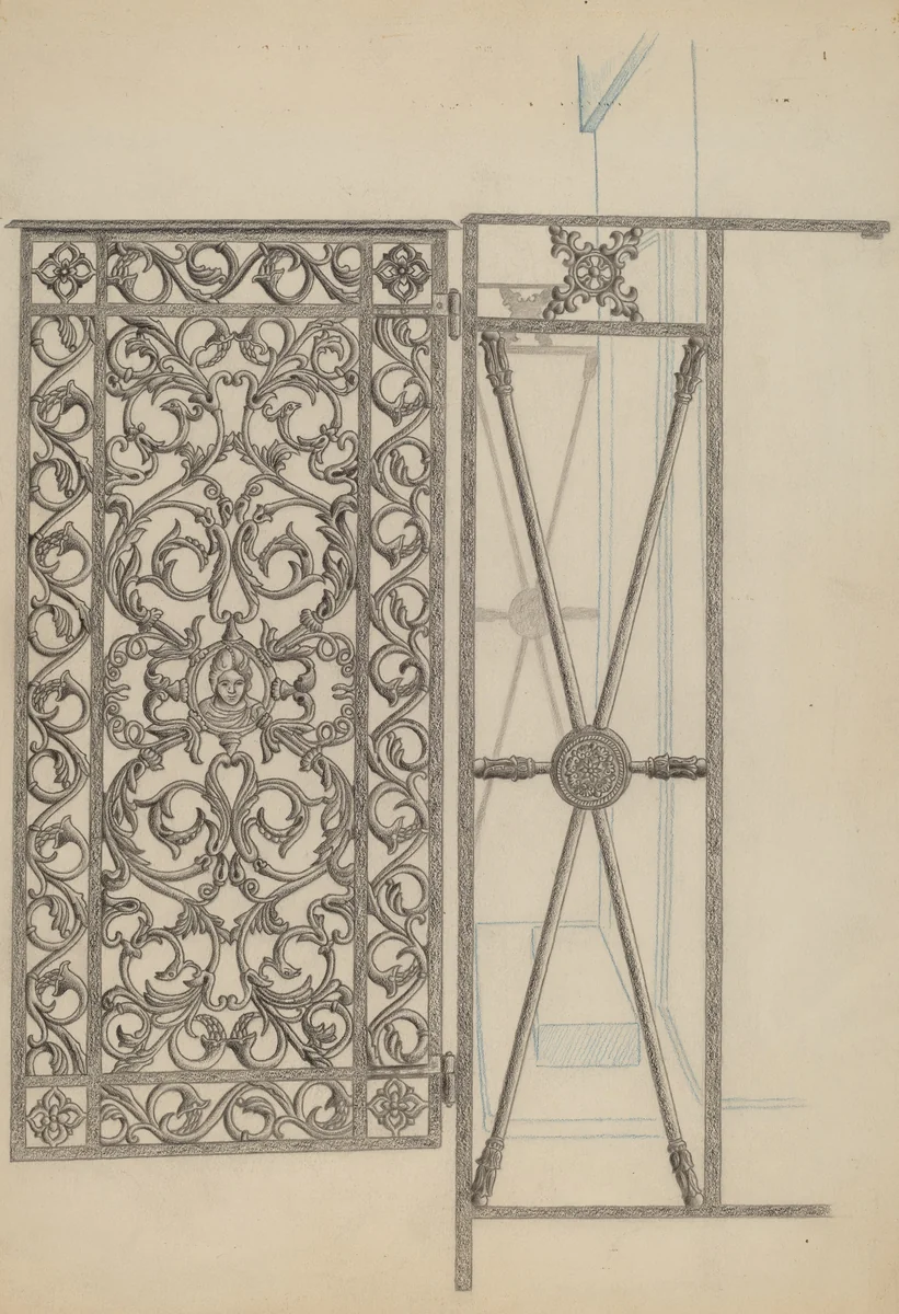 Cast Iron Gate by Joseph L. Boyd, index of american design, 1936