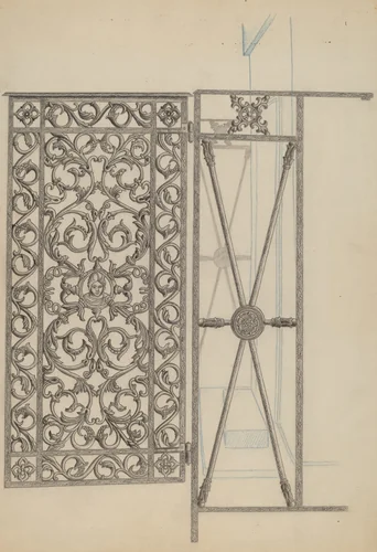 Cast Iron Gate by Joseph L. Boyd, index of american design, 1936