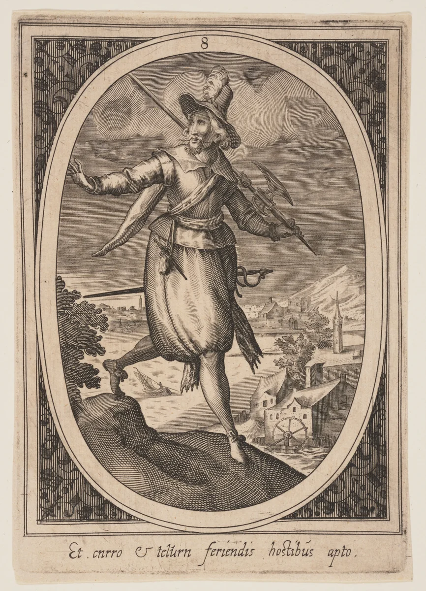 Plate 8 from Military Figures by Heinrich Ulrich, print, 1500-1600