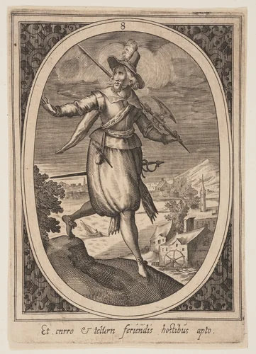 Plate 8 from Military Figures by Heinrich Ulrich, print, 1500-1600