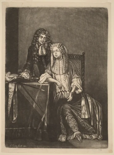 The Conversation by Jacob Gole, print, 1660-1737