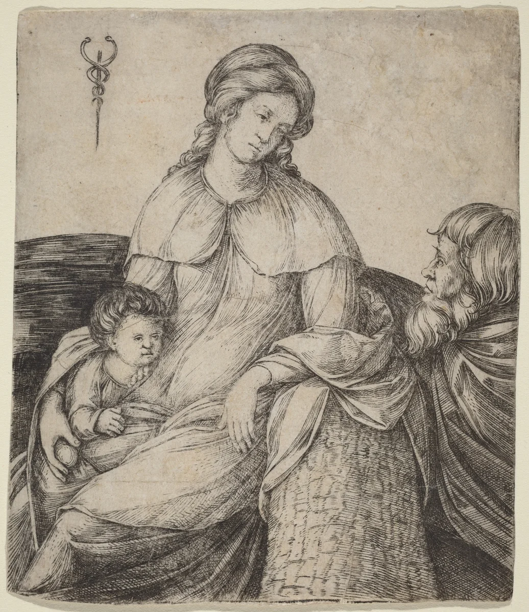 Holy Family by Jacopo de' Barbari, print, 1508-1509