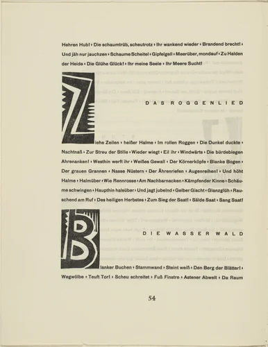 Ornamental initial 'Z' from the periodical Kündung, vol. 1, no. 4, 5, 6 (April, May, June 1921) by Karl Schmidt-Rottluff, periodical, 1921