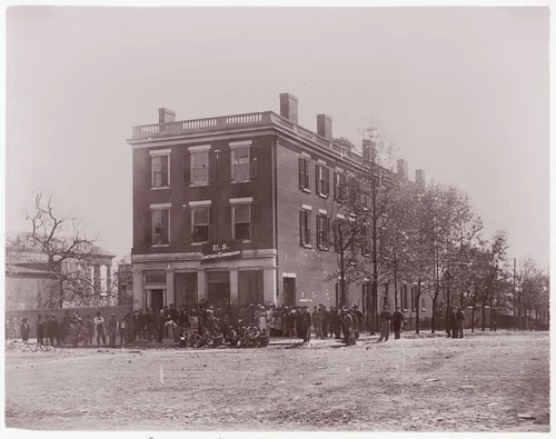 [Headquarters of U.S. Sanitary Commission, Richmond, Virginia] by Alexander Gardner, photograph, 1865