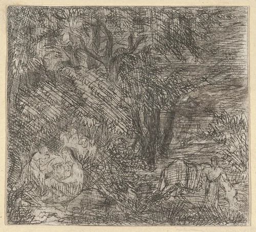 La Sainte Famille (The Holy Family) by Rodolphe Bresdin, print, 1839-1885