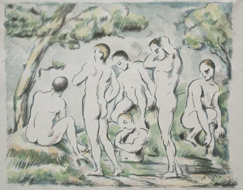 The Bathers by Paul Cezanne, print, 1897