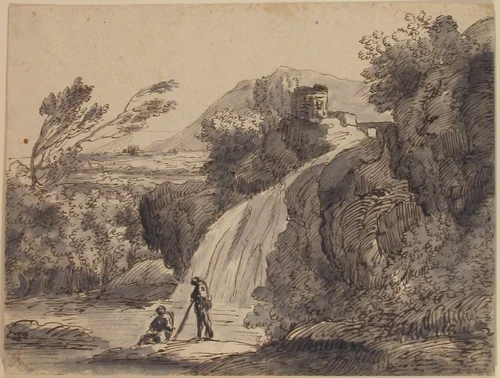 A Harbor by anonymous, drawing, 1600-1699