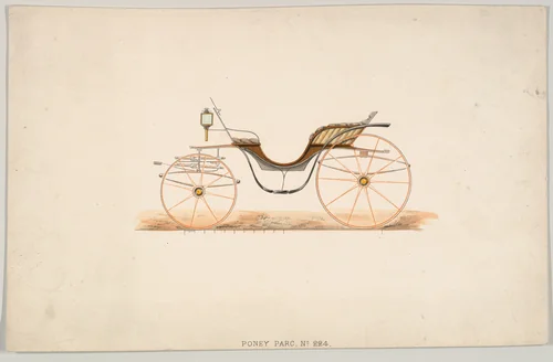 Design for Pony Phaeton, no. 224 by anonymous, print, 1865-1875