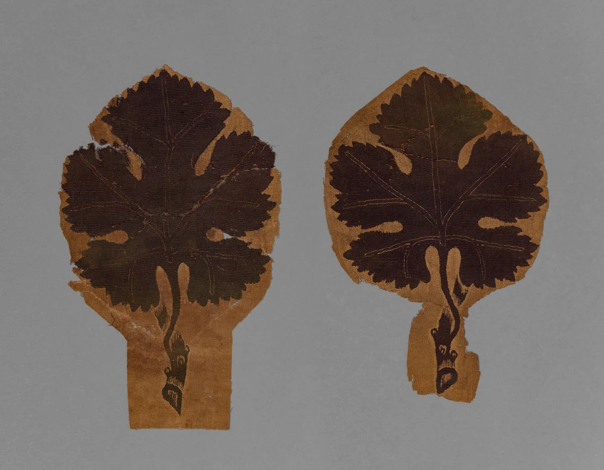 Grape Leaves from a Curtain by Unknown, textile, 400-599