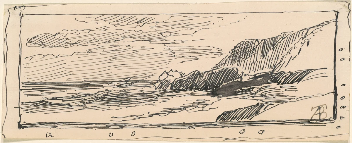 Rocky Coast by Alfred Thompson Bricher, drawing, 1870-1900