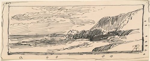 Rocky Coast by Alfred Thompson Bricher, drawing, 1870-1900