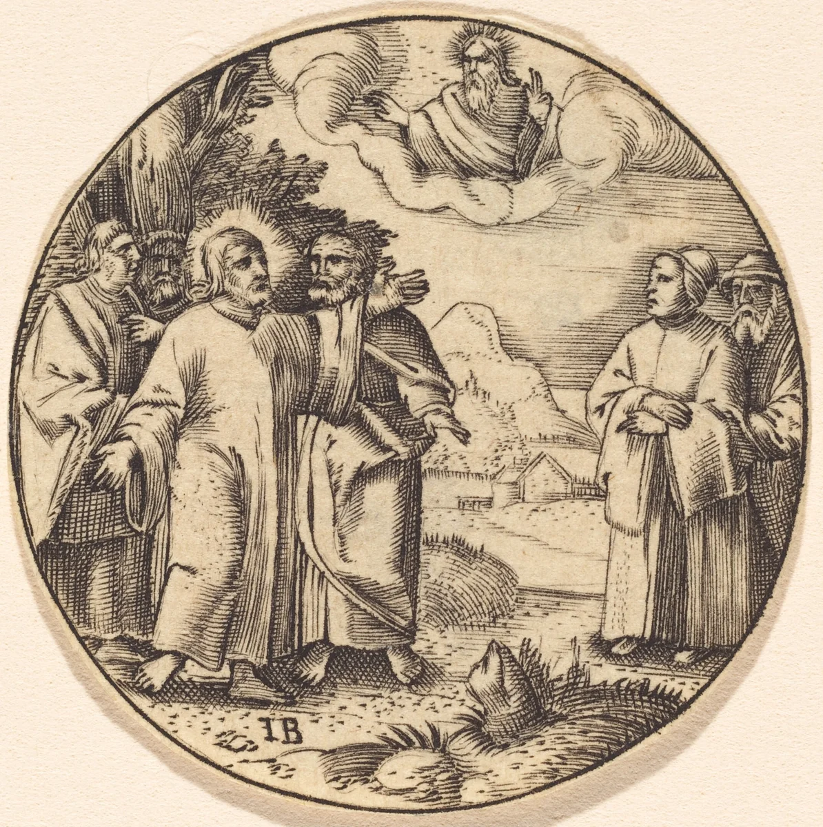 Christ with Three of His Apostles by Master IB, print, 1500-1599