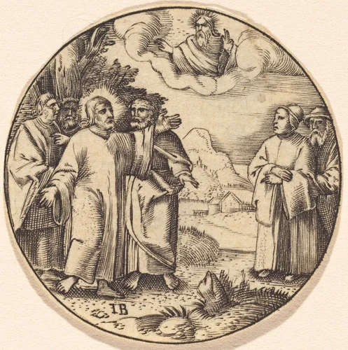 Christ with Three of His Apostles by Master IB, print, 1500-1599