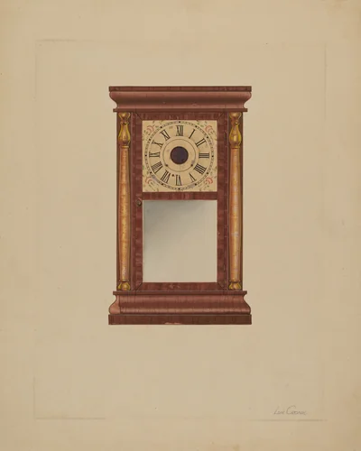 Mantle Clock by Lon Cronk, index of american design, 1937
