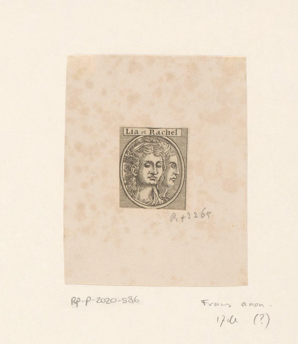 Lea en Rachel by anonymous, print, 1600-1700
