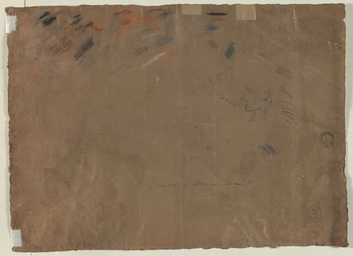 Sketch of a Head (verso) by Gaetano Gandolfi, drawing, 1780