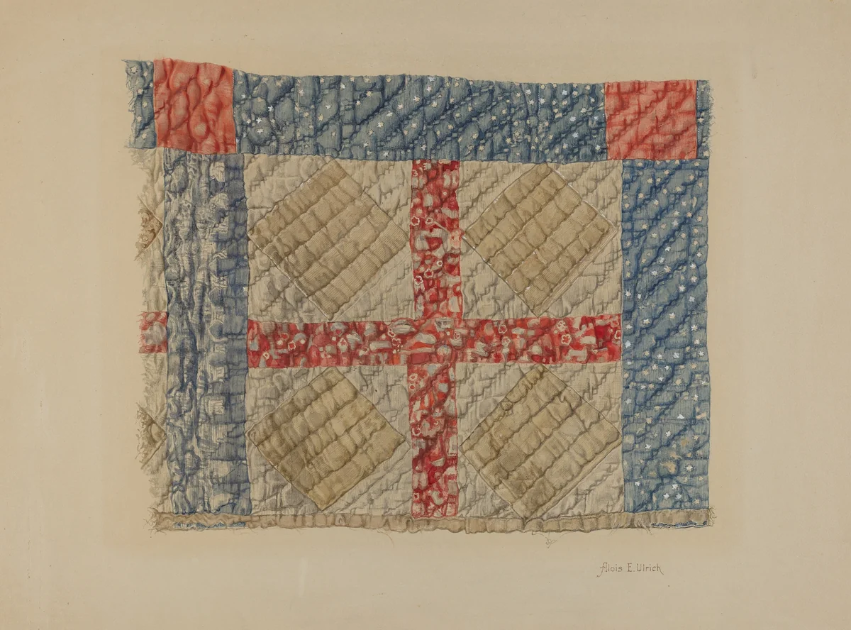 Patchwork Quilt by Alois E. Ulrich, index of american design, 1938
