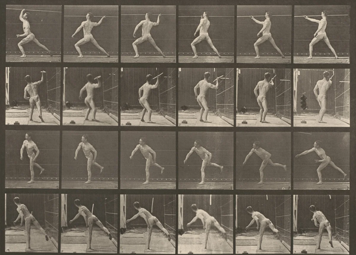 Plate Number 360. Throwing a spear by Eadweard Muybridge, photograph, 1887