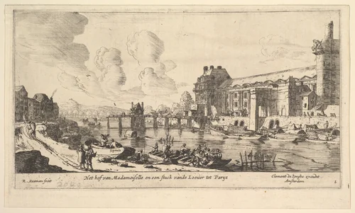 View of the Louvre and the Tuileries, from Views of Paris and Neighborhoods, plate 1 by Reinier Nooms, print, 1635-1670