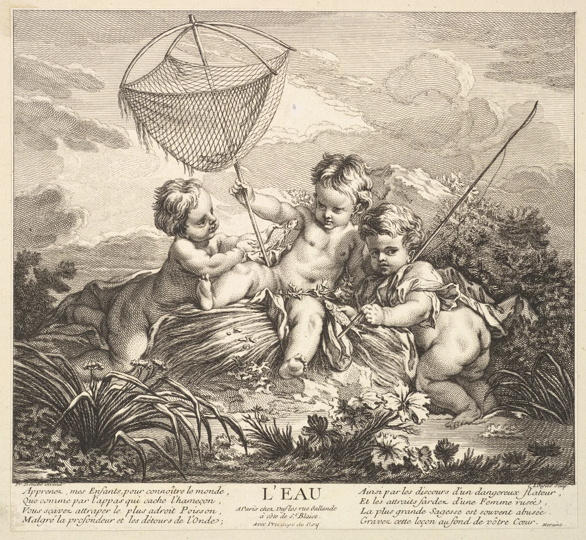 Water by Claude Augustin Duflos le Jeune, print, 1715-1786
