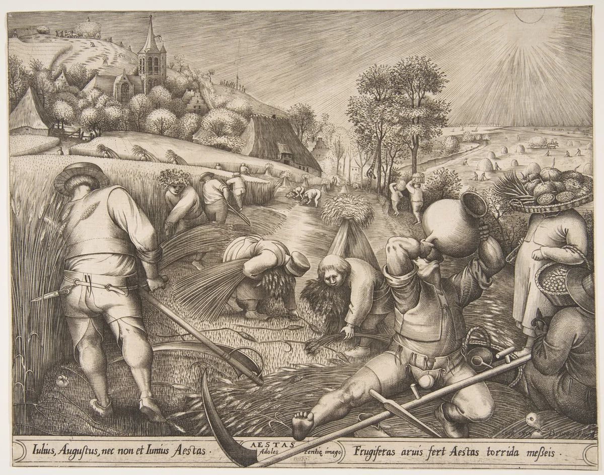 Summer (Aestas), from "The Seasons" by Pieter van der Heyden, print, 1570
